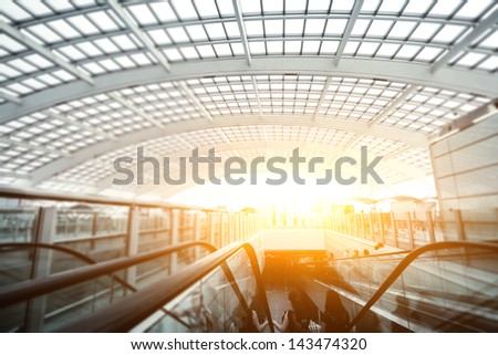 passenger in the shanghai pudong airport.interior of the airport passenger in the shanghai pudong airport.interior of the airport