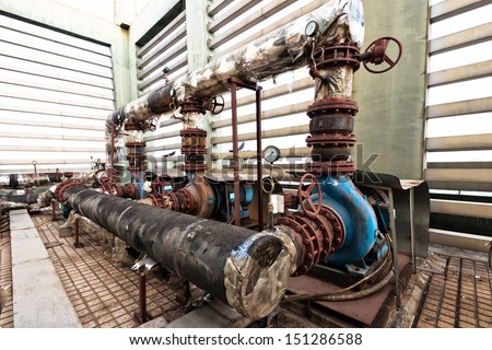 Industrial zone valves, factory equipment.