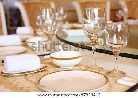 stock photo Wedding banquet table details