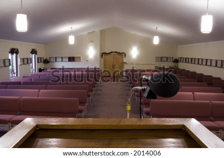 A view from the pulpit of an empty church