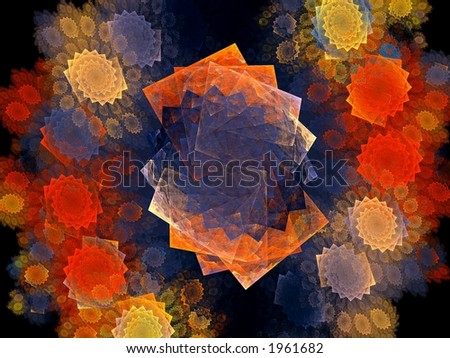 colorful flame fractal design