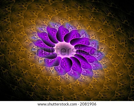 violet flower flame fractal composition