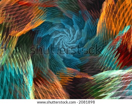 wavy flame fractal spiral