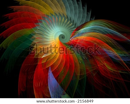 multicolored flame fractal