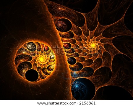 two spiral flame fractal