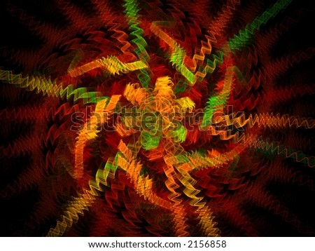 wavy spiral flame fractal