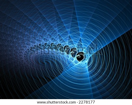 blue spiral made of fine lines
