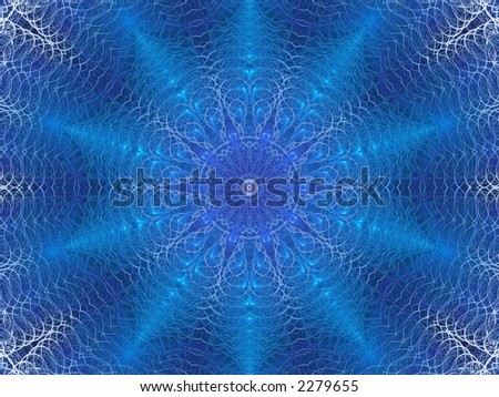 fine lined blue kaleidoscope