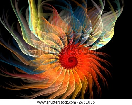flame fractal rendered with motion blur