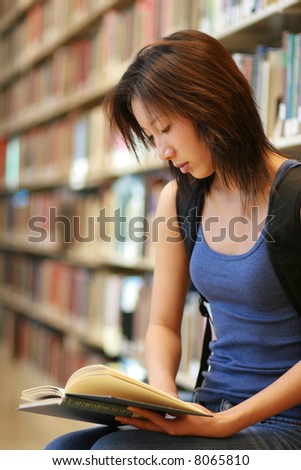 asian student reading