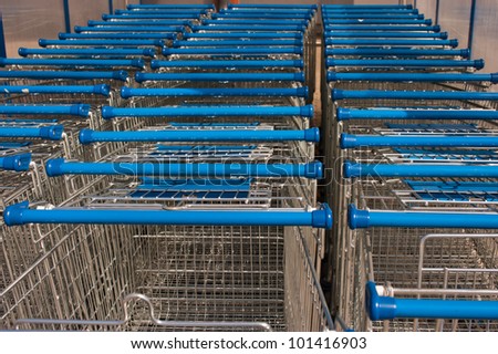 blue trolley for shopping