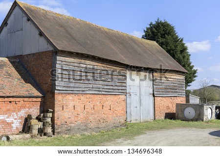 barn door on farm buildings made of wood