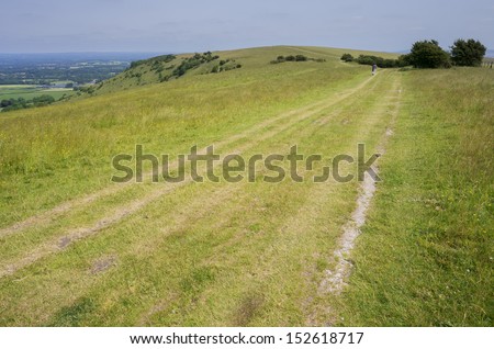 footpath - the south downs way - east sussex, uk