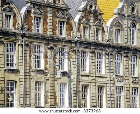 flemish buildings in the main square of the french town of arras