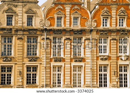 flemish buildings in the main square of the french town of arras