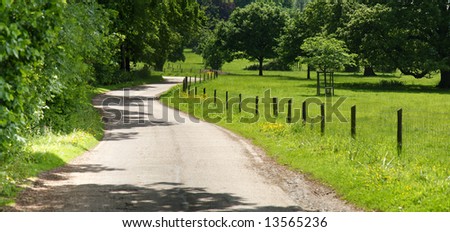 country lane the baddesley clinton estate warwickshire midlands england uk