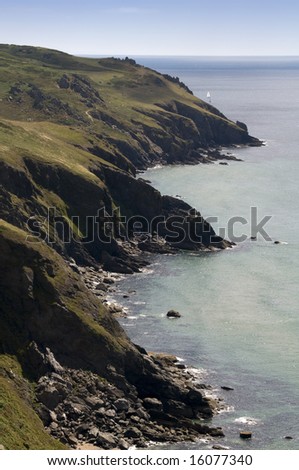 the cliffs at bolberry down on the south west devon coast coast path the south hams devon england uk