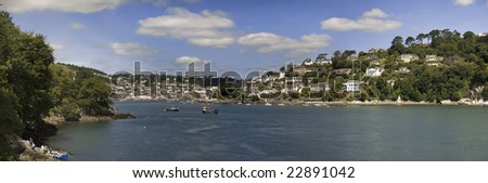 view from dartmouth castle on the estuary of the river dart devon