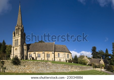 Batsford hall stately home,  church and village, near Moreton in the marsh the Cotswolds UK.