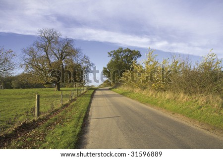 country lane estate warwickshire midlands england uk