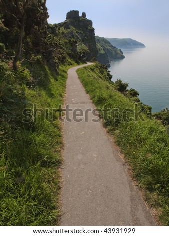 views of the the coast of the valley of the rocks lynton devon along the coastal path to lynmouth