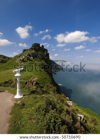 the coast of the valley of the rocks lynton devon along the coastal path to lynmouth