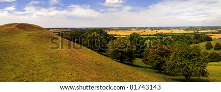 view over warwickshire countryside from the burton dassett hills country park