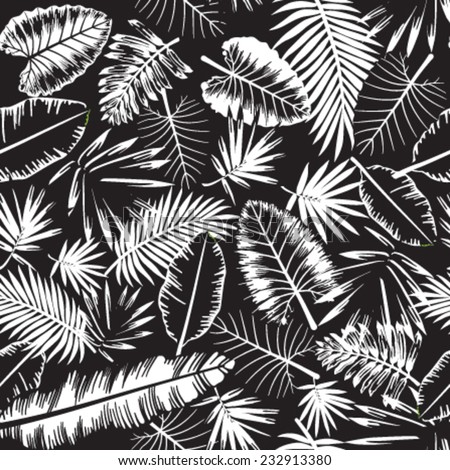 Jungle Pattern Black And White | seamless black and white tropical jungle pattern with Jungle Pattern Black And White | seamless black and white tropical jungle pattern with