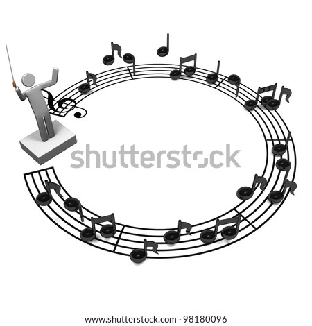 Circle Staff Notation And Musical Conductor