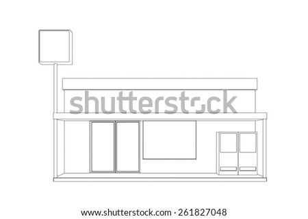 Line drawing of Convenience store