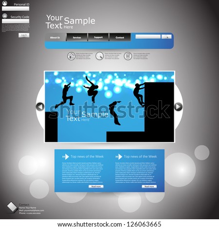 blue website with parkour illustration