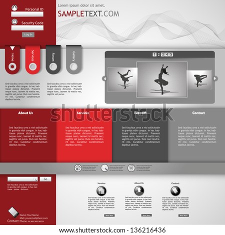 Website Template Red White