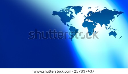 Technology blue world map background