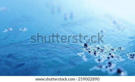 Electronics technology blue background