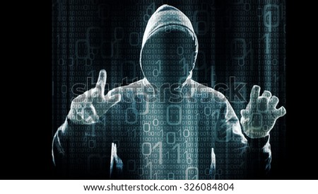 Cyber crime in network, spy stealing important data
