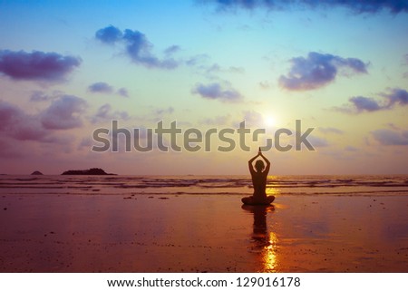 breathing exercises, silhouette of woman practicing yoga