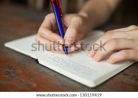 hand write in  the notepad, education