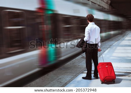 businessman at the train station