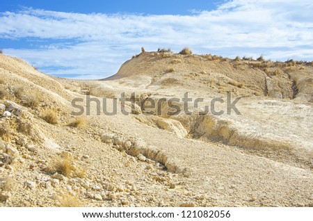 The Bardenas Reales  biosphere reserve, desert landscape in Navarre