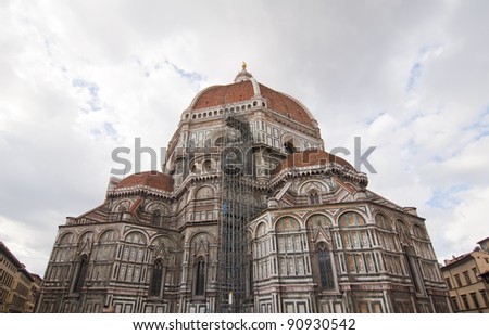 A view of the Basilica of Santa Maria del Fiore in Florence, Italy