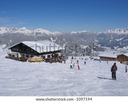 Ski hut taken in the skiing area Flachau in Austria.