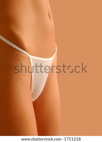 stock photo Young woman wearing white panty