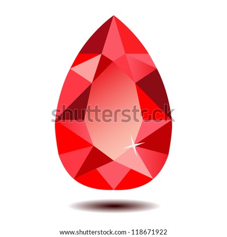Red Teardrop Gemstone Vector Eps10 - 118671922 : Shutterstock