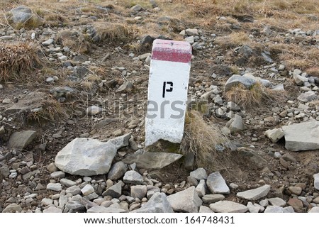 Border stone between Slovakia and Poland