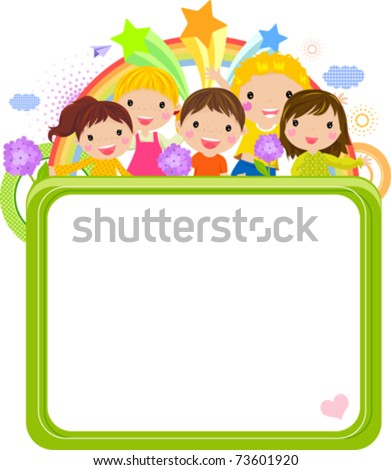 Children Cartoon on Cute Cartoon Kids Frame Stock Vector 73601920   Shutterstock