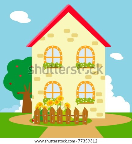 Cartoon House Stock Vector Illustration 77359312 : Shutterstock