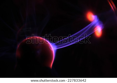 lightnings of magic ball on black background