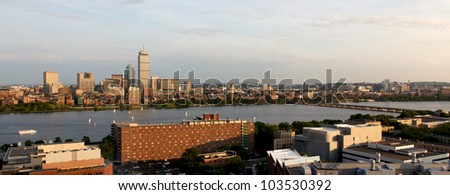 Cambridge, MA, and Boston, MA, facing one another across the river Charles near MIT/Kendall.