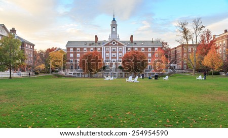 CAMBRIDGE, MA, USA - NOVEMBER 2, 2013: Radcliffe Quad undergrad housing at Harvard University in Fall in Cambridge, MA, USA on November 2, 2013.
