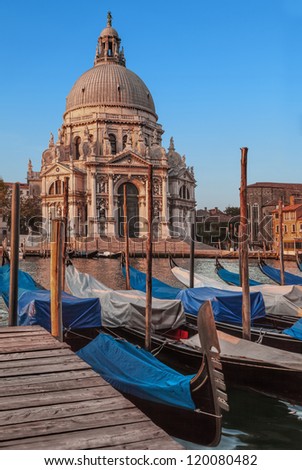 Basilica Santa Maria Della Salute from the Grand Canal in Venice, Italy